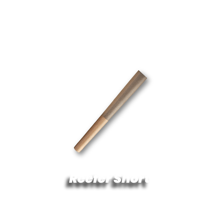 Reefer Short pre-rolled hemp cone.