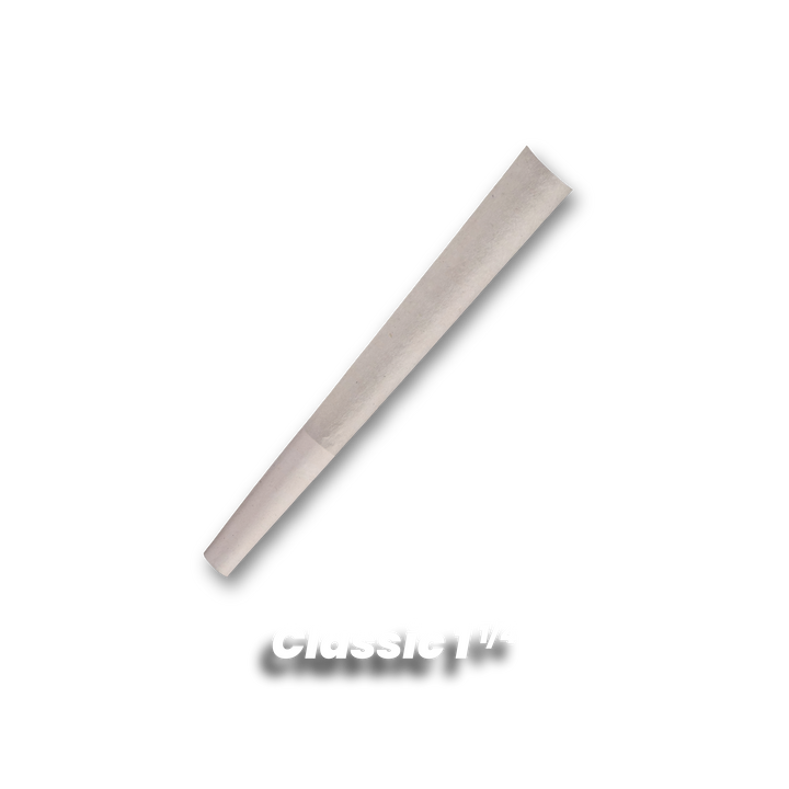 Treef-Er 1 ¼ Straight pre-rolled hemp cone.